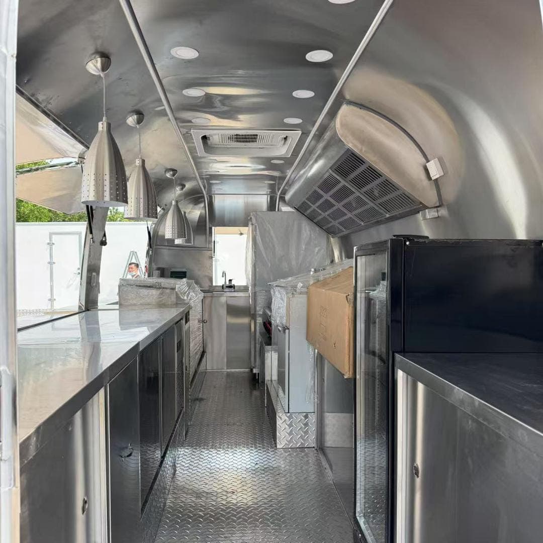 The finished interior of the trailer looking down the service run